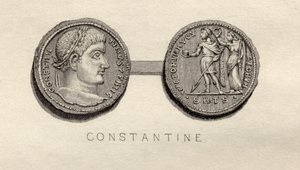 Moeda Solidus da época de Constantino I