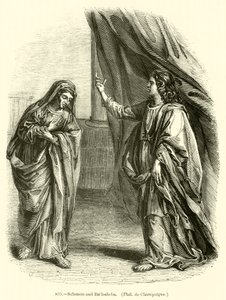 Salomão e Bate-Seba, Philippe de Champaigne (gravura) de English School