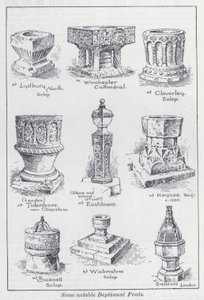 Algumas fontes batismais notáveis (litho) de English School