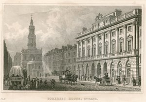 Somerset House e St Mary-le-Strand, em The Strand, Londres de English School