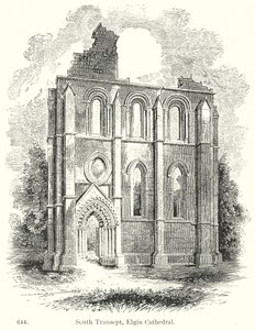 Transepto Sul, Catedral de Elgin (gravura) de English School