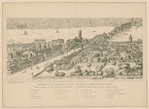 Southwark e London Bridge, como surgiram em 1546 de English School