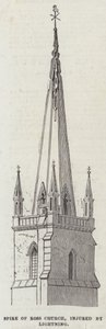 Igreja Espiro de Ross, ferido por um raio (gravura) de English School