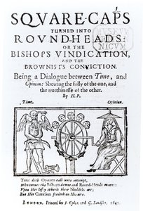 Square-Caps transformou-se em Round Heads, 1642 de English School