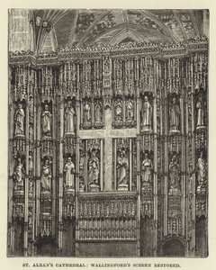 Catedral de St Albans, tela de Wallingfords restaurada de English School