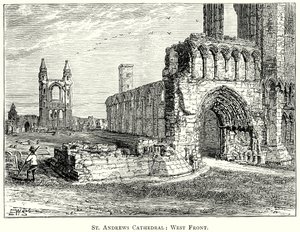 Catedral de St Andrews: Frente oeste (gravura) de English School
