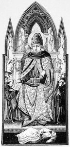 Santo Agostinho, Bispo de Hipona, ilustração da Ciência e Literatura da Idade Média e do Renascimento, escrita e gravada por Paul Lacroix, 1878 de English School