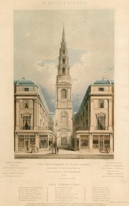 Avenida St. Brides; A melhoria na Fleet Street, Londres, propôs-se a ser efetuada por assinatura voluntária, 1825 de English School