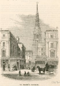 Igreja de St Brides, Fleet Street, Londres de English School