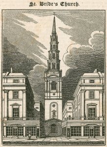Igreja de St Brides, Fleet Street, Londres de English School