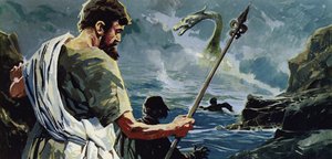St Columba chegou ao Loch Ness e viu um homem que havia sido ferido por um grande monstro aquático