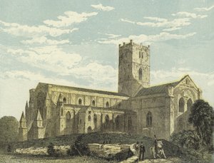 Catedral de St Davids, vista do sudoeste de English School