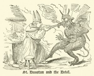 São Dunstan e o Diabo (gravura) de English School