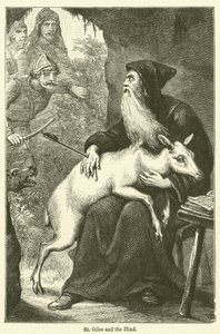 São Giles e a corça (gravura) de English School