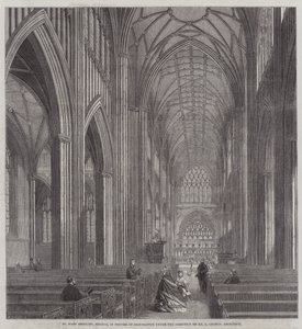 St Mary Redcliff, Bristol, em Processo de Restauração sob a Direcção do Sr. G Godwin, Arquitecto (gravura) de English School
