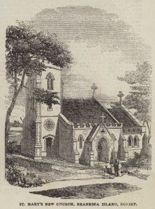 Igreja Santa Maria Nova, Ilha Branksea, Dorset (gravura) de English School