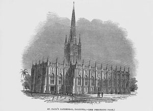 Catedral de São Paulo, Calcutá (gravura) de English School