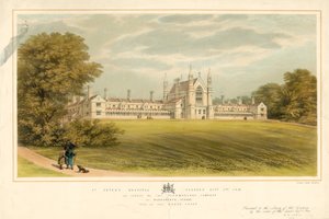Hospital St Peters fundado em 2 de outubro de 1618, reconstruído pela Peixaria Company em Wandsworth, Surrey de English School
