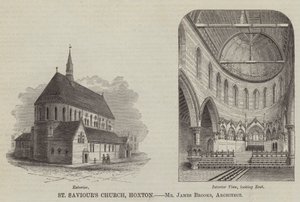 Igreja de São Salvador, Hoxton, Sr. James Brooks, Arquitecto (gravura) de English School