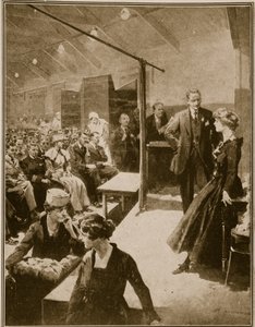 Performance de palco para soldados cegos na guerra, 1914-19 de English School