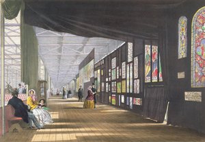 Galeria de vitrais, de Dickinsons Comprehensive Pictures da grande exposição de 1851, publicado em 1854 de English School