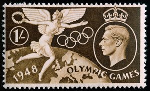 Carimbo a comemorar os Jogos Olímpicos de Londres de 1948 de English School
