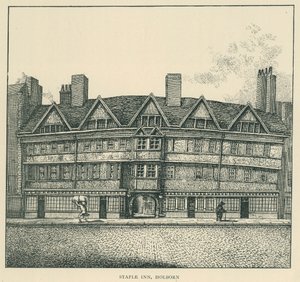 Staple Inn, Holborn (litografia) de English School