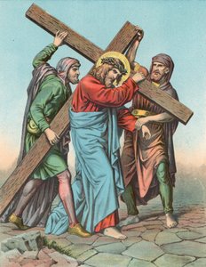 Estação V Cristo Assistido por Simão, o Cireneu, para levar a cruz