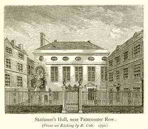 Stationers Hall, perto de Paternoster Row de English School