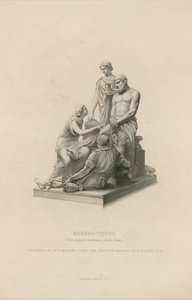 Estátua representando manufaturas que adornam o Albert Memorial de English School