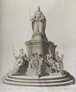 Estátua da Rainha Ana (1665-1714), publicada em 1713 de English School