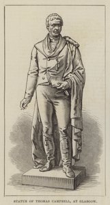 Estátua de Thomas Campbell, em Glasgow (gravura) de English School