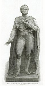 Estátua, de, a, tarde, conde, de, derby, em, parlamento, quadrado, westminster de English School