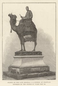 Estátua do falecido General C G Gordon, em Chatham, revelada pelo Príncipe de Gales de English School
