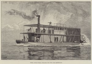 Steamer de aço para a Expedição do Nilo (gravura) de English School
