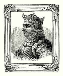 Stephen nasceu em 1104, foi coroado em 1135, e morreu em 1154 (gravura) de English School
