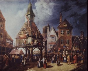 Stratford-on-Avon, Jubileu de Shakespeare em 1769, na Cruz Alta (cor litho) de English School