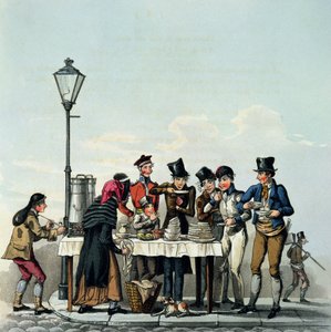 Café da manhã da rua gravado por G.Hunt, 1825 de English School