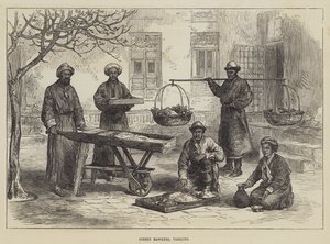 Street Hawkers, Yarkund (gravura) de English School