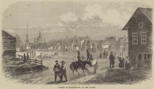 Rua em Helsingfors, no Báltico (gravura) de English School