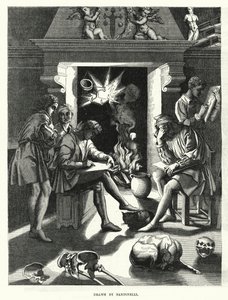 Estúdio de Baccio Bandinelli no século XVI (gravura) de English School