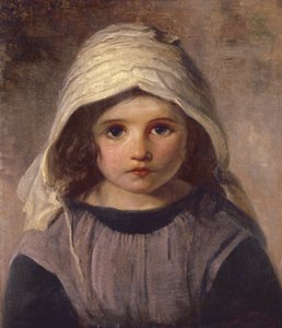 Estudo de uma garota em um capô, 1890 de English School