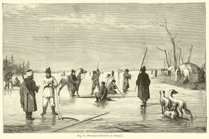 Pesca de esturjão na Sibéria de English School