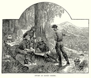 Sturt em Depot Creek (gravura) de English School