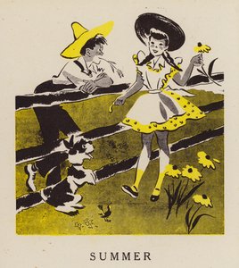 verão (litografia a cores) de English School