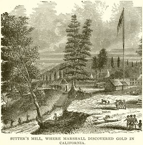Sutters Mill, onde Marshall descobriu o ouro na Califórnia de English School