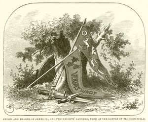 Espada e Adaga de James IV, e Dois Cavaleiros Banners, usados na Batalha de Flodden Field