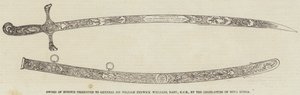 Espada de Honra apresentada ao General Sir William Fenwick Williams, Baronete, KCB, pela Legislatura da Nova Escócia (gravura) de English School