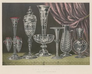 Mesa de vidro por Srs. J Powell and Sons, Londres de English School