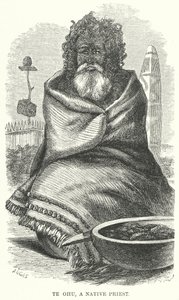 Te Ohu, um sacerdote nativo (gravura) de English School